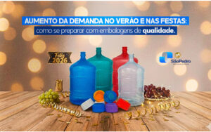 No verão e nas festas, a demanda por água mineral cresce. Embalagens de qualidade garantem segurança, logística eficiente e confiança.